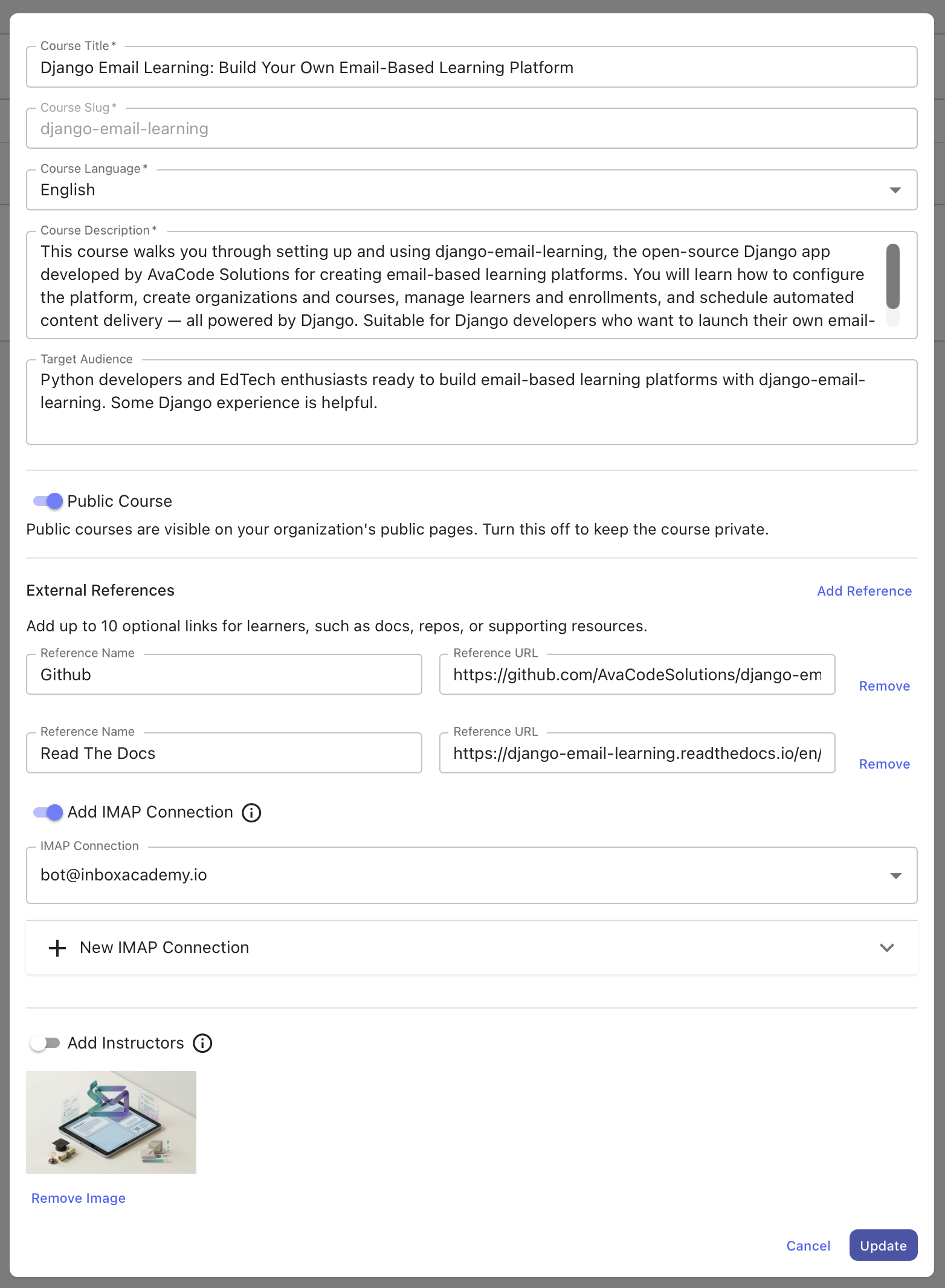 Add Course Form Interface